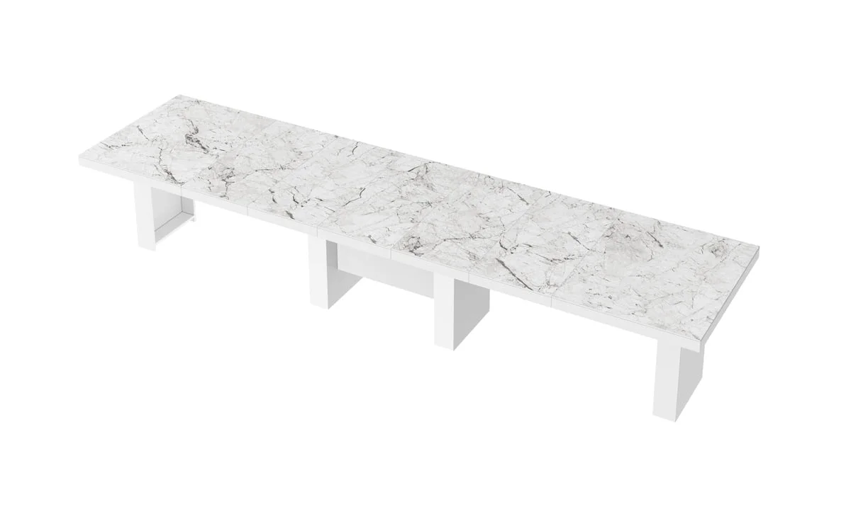 stół hubertus bella biały czarny połysk rozkładany białe tło 210-min