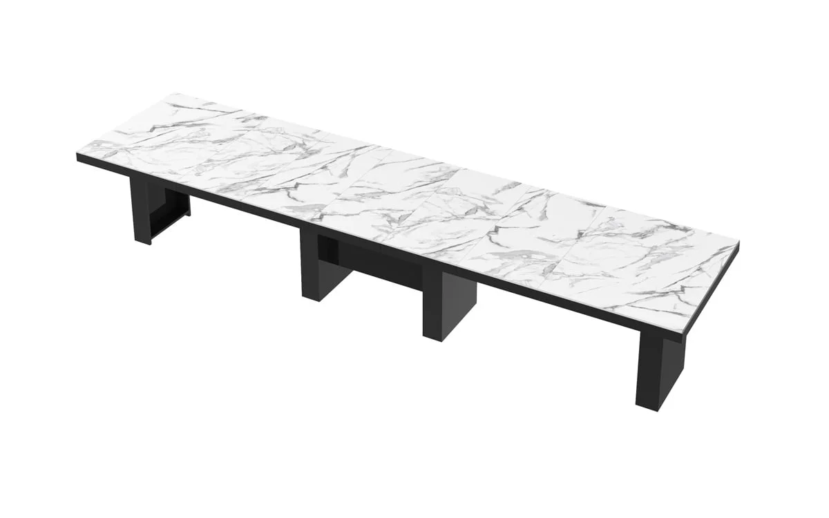 stół hubertus bella biały czarny połysk rozkładany białe tło 210-min