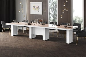 stół rozkładany largo cappuccino biały połys