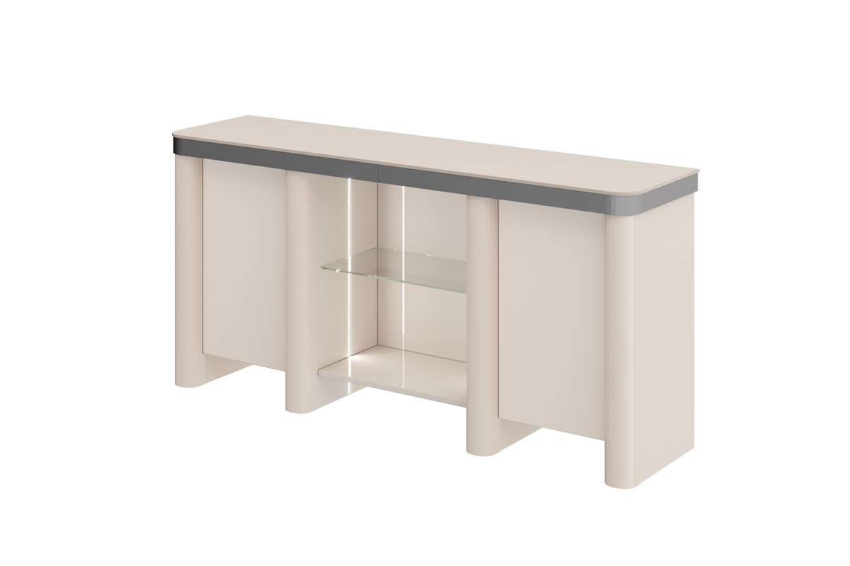 Komoda_2_model_kaszmir stół hubertus bella biały czarny połysk rozkładany białe tło 210-min