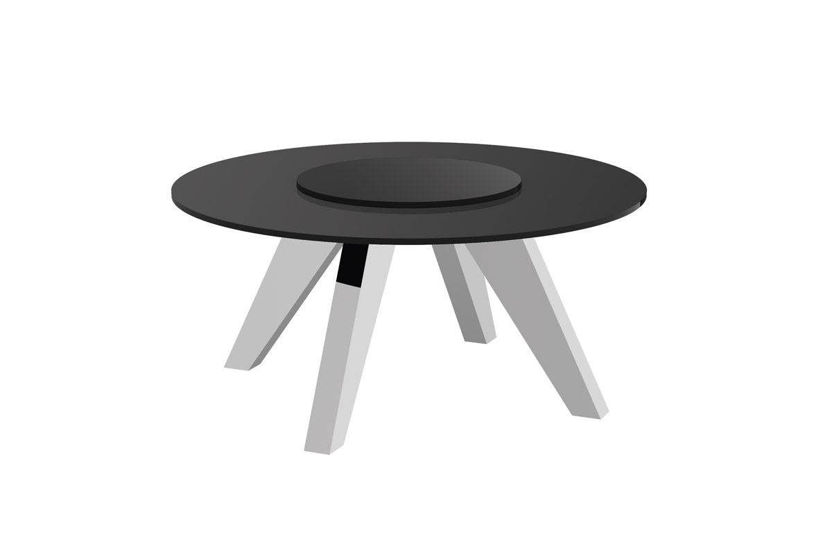 ROTANTE_model_czarny stół hubertus bella biały czarny połysk rozkładany białe tło 210-min