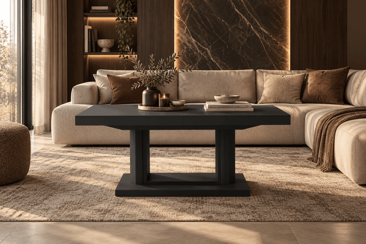 QUADRO LUX w czarnym macie – kolekcja VELVET, aranżacja wnętrza