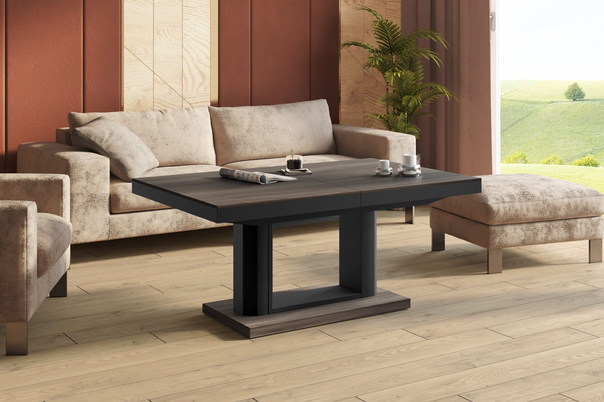 QUADRO LUX — Czarny mat + orzech