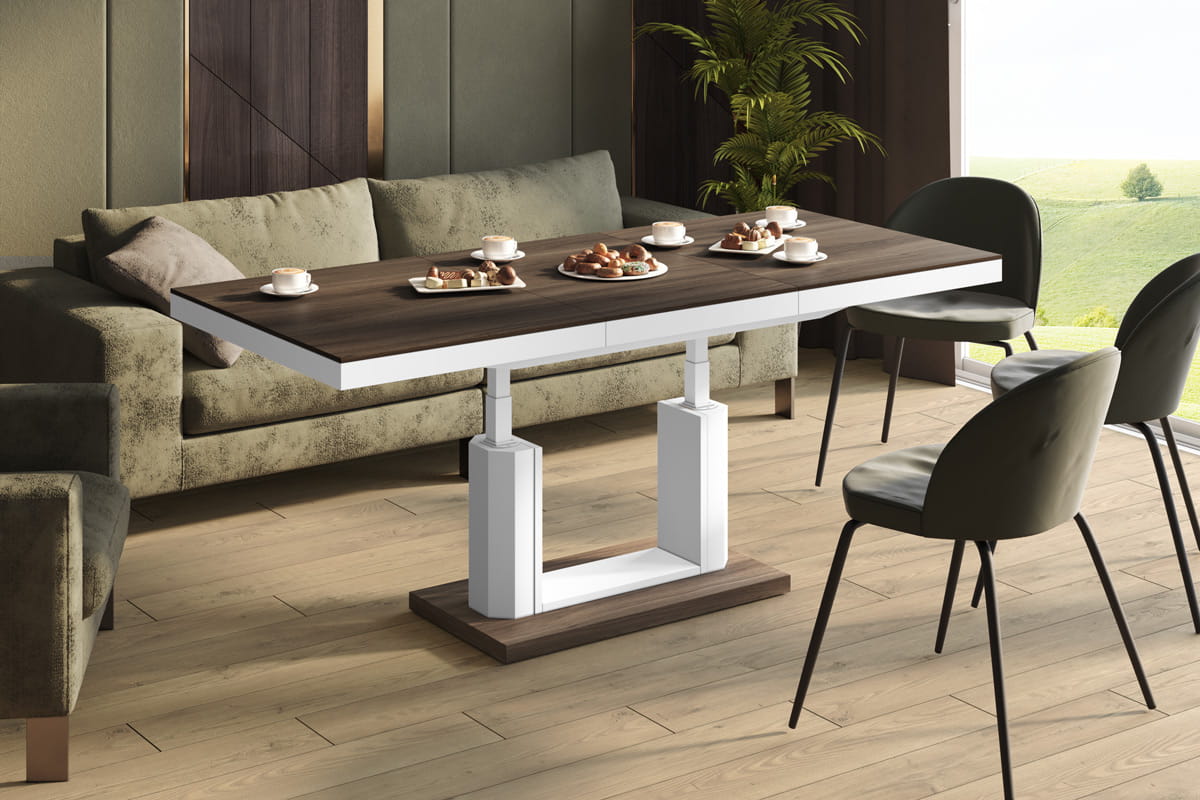 QUADRO LUX — Biały mat + orzech