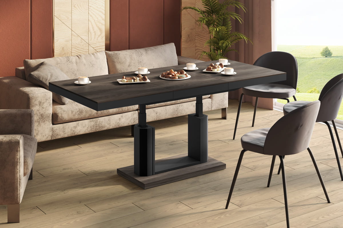 QUADRO LUX — Czarny mat + orzech